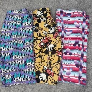 Disney Minnie Mouse Lot of 3 Women's Lularoe Leggings 2 OS 1 TC